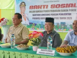 Aleg Deprov Komisi III Hadiri Penyerahan Bantuan Pangan untuk Warga Boliyohuto 