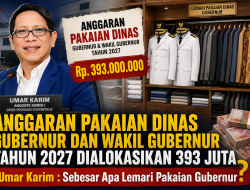 Wow,, Anggaran Pakaian Dinas Gubernur dan Wakil Gubernur Tahun 2027 Dialokasikan 393 Juta