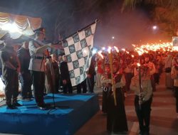Pawai Obor HUT ke-81 RI, Pemda dan Polres Gorontalo Kompak Jaga Persatuan