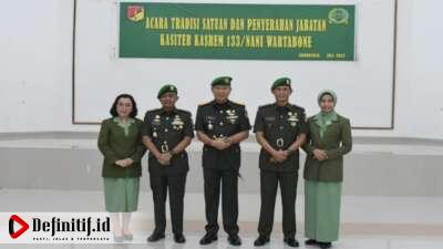 Danrem 133/NWB Pimpin Langsung Acara Tradisi Satuan dan Penyerahan Jabatan Kasiter Kasrem
