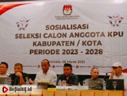 KPU Provinsi Gorontalo Gelar Sosialisasi Seleksi Calon Anggota KPU Kabupaten/Kota Periode 2023-2028
