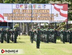 Danrem 133/NW Pimpin Apel Gelar Pasukan dalam Rangka Pam VVIP Kunker Wapres RI di Wilayah Provinsi Gorontalo