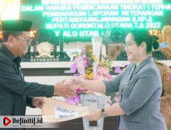 DPRD Gorut Terima LKPJ Bupati Tahun Anggaran 2022