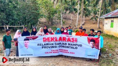 Resmi Mendaftar, Relawan Ganjar-Mahfud Gorontalo Lakukan Deklarasi 