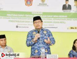 Sekda Suleman Lakoro Hadiri Sosialisasi Perbup Pengelolaan Zakat dan Penyerahan Bantuan Mustahik