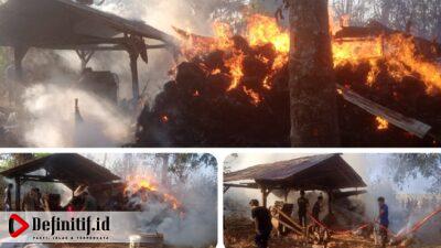 BREAKING NEWS: Kebakaran di Desa Bontonyeleng, Pabrik Pengupas Kulit Kacang Tanah Milik Warga Ludes Terbakar
