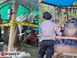 Tambang dan Pengolahan Emas Ilegal di Ulobua Tibawa Dipasang Garis Polisi