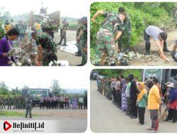 Peringati Hari Juang TNI AD ke 78, Kodim 1314/Gorut Lakukan Kegiatan Bersihkan Lingkungan