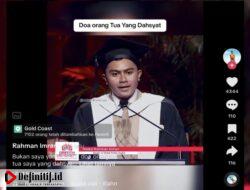Viral di TikTok, Pidato Alumni UNG di Wisuda Griffith University Queensland Australia