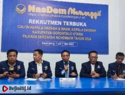 DPD NasDem Gorut Menutup Pendaftaran Pilkada 2024