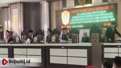 DPRD Gorut Gelar Rapat Paripurna ke-7 Pelantikan Pimpinan dan PAW