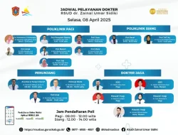 RSUD ZUS Umumkan Jadwal Layanan Dokter untuk Selasa, 8 April 2025