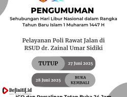 RSUD ZUS Tutup Sementara Layanan Poli 27 Juni, IGD Tetap 24 Jam