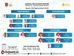 RSUD ZUS Gorontalo Utara Umumkan Jadwal Pelayanan Dokter untuk 8 September 2025