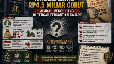 Kasus BKAD Rp4,5 Miliar Gorut Apakah Menghilang di Tengah Pergantian Kajari?