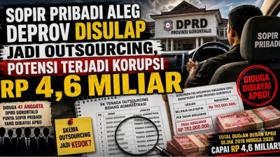 Gaji Sopir DPRD Provinsi Gorontalo Diduga Rugikan Uang Negara Sekitar 4,5 Miliar