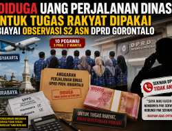 Diduga Uang Perjalanan Dinas untuk Tugas Rakyat Dipakai Biayai Observasi S2 ASN DPRD Gorontalo