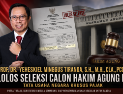 Prof. Yeheskiel Minggus Tiranda, Putra Toraja yang Menembus Seleksi Calon Hakim Agung Kamar Pajak