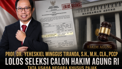 Prof. Yeheskiel Minggus Tiranda, Putra Toraja yang Menembus Seleksi Calon Hakim Agung Kamar Pajak