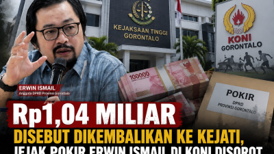 Rp1,04 Miliar Disebut Kembali ke Kejati Gorontalo, Jejak Pokir Erwin Ismail di KONI Makin Disorot