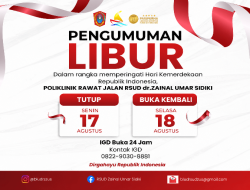 Libur HUT RI, Layanan Jalan RSUD ZUS Dihentikan Sementara, IGD Tetap Siaga