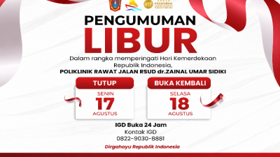 Libur HUT RI, Layanan Jalan RSUD ZUS Dihentikan Sementara, IGD Tetap Siaga
