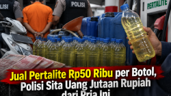 Jual Pertalite Rp50 Ribu per Botol, Polisi Sita Uang Jutaan Rupiah dari Pria Ini
